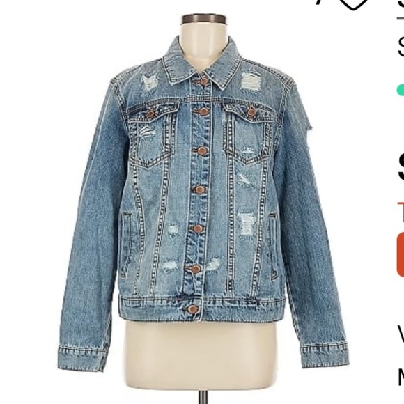 STS Women’s Blue Distressed Denim Jacket Size Small - Picture 10 of 10